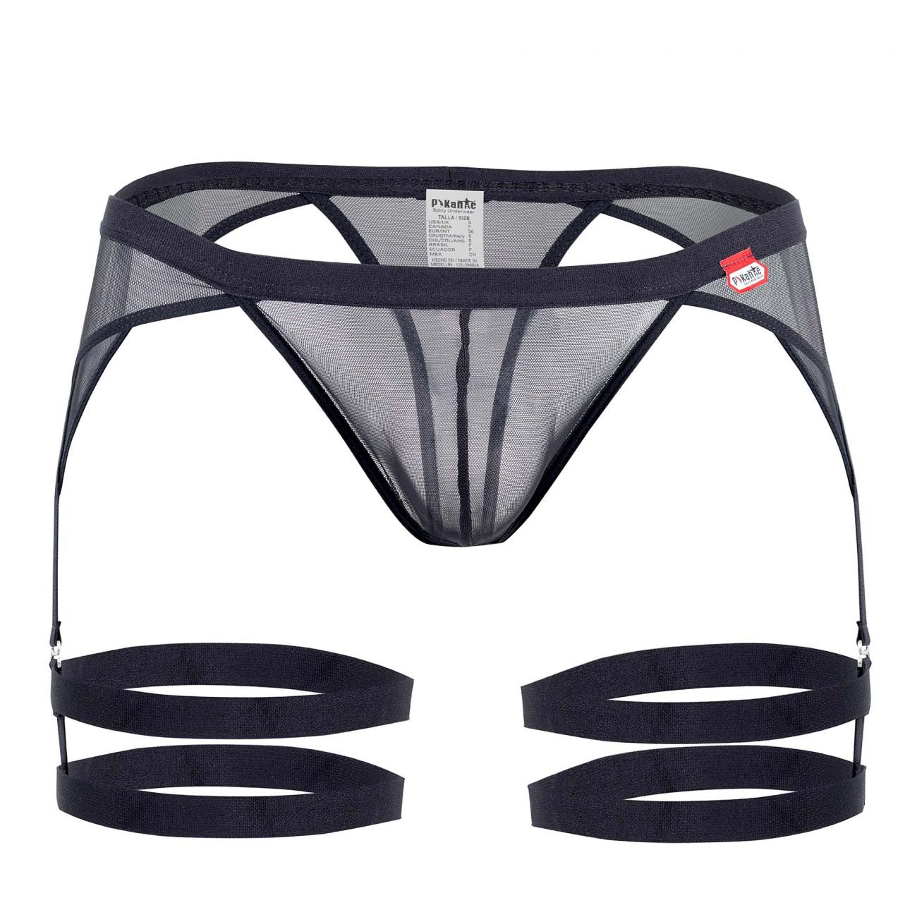 Pikante 0345 Rebel Garter Thongs Black