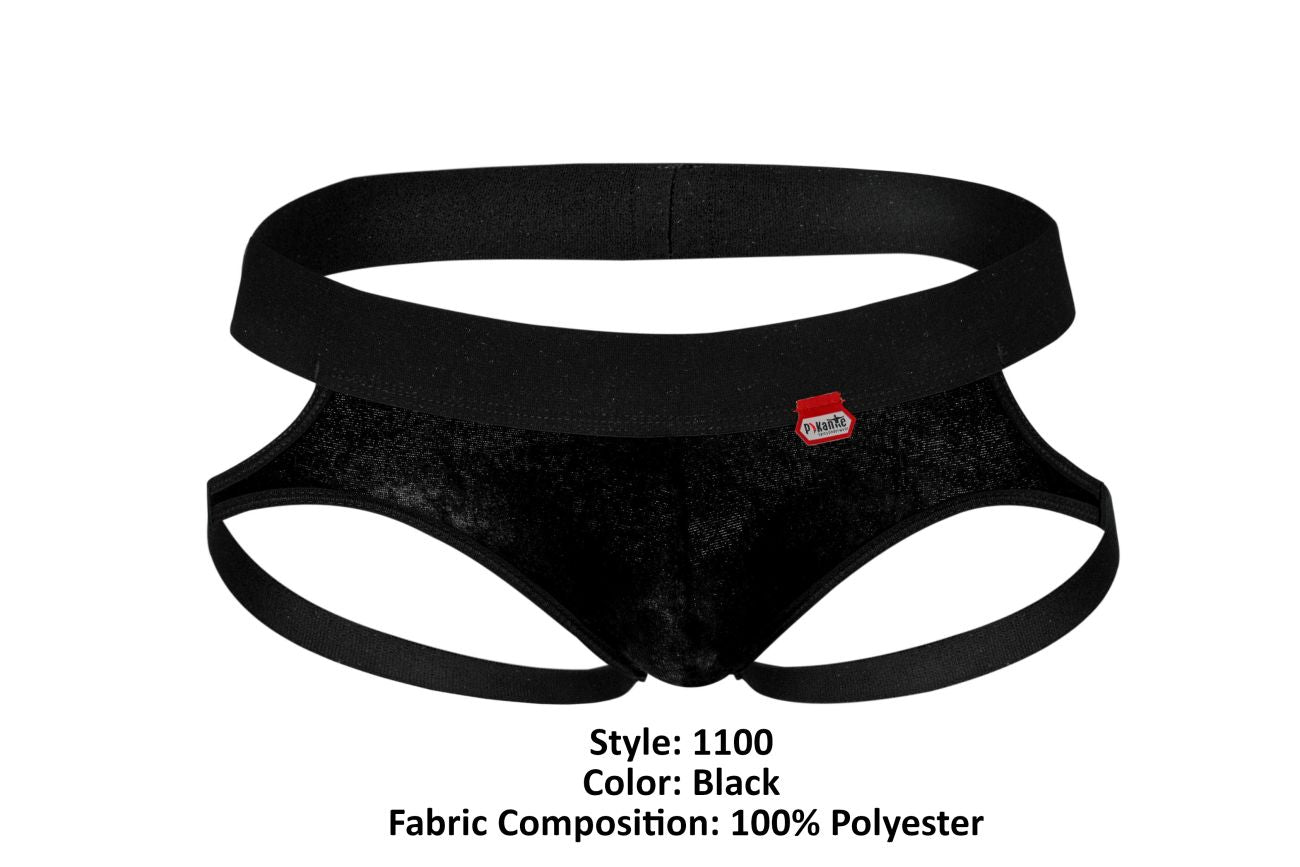 Pikante 1100 Clandestine Velvet Jockstrap Black