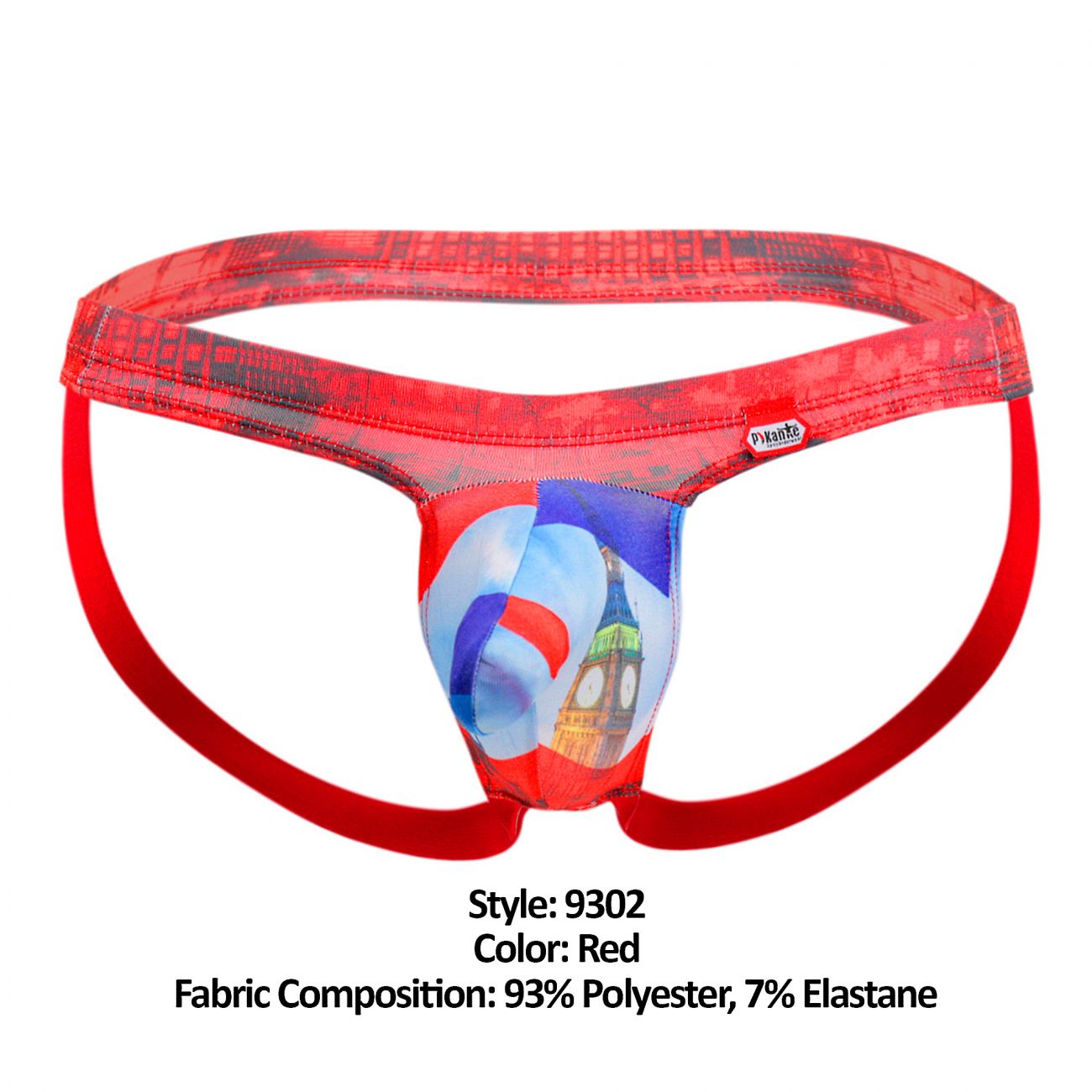 Pikante 9302 Piccadilly Castro Jockstrap Red Multi