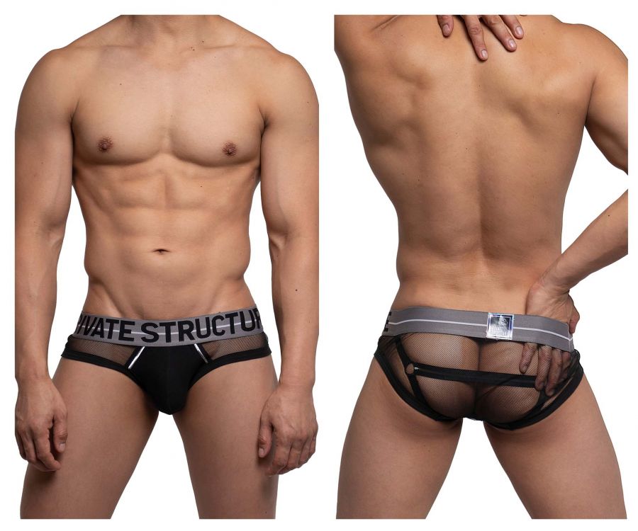 Private Structure MIUX4077 Momentum Orange Harness Mini Briefs Black