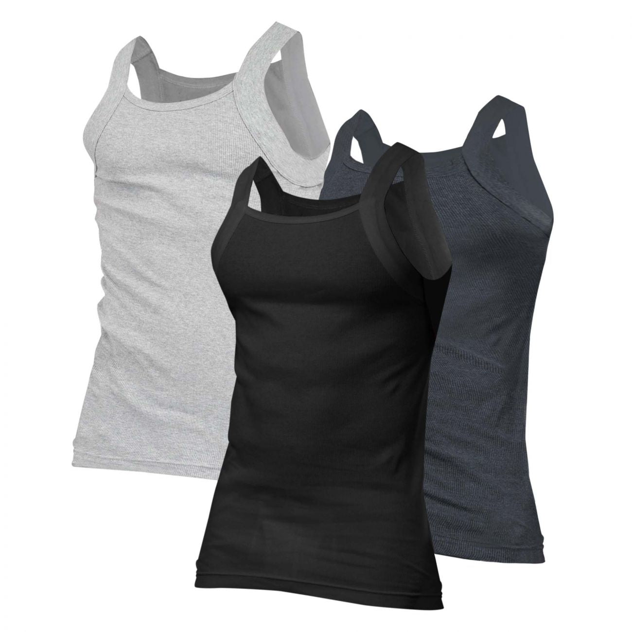 Rico 250503 3PK Modern Tank Top Black and Gray