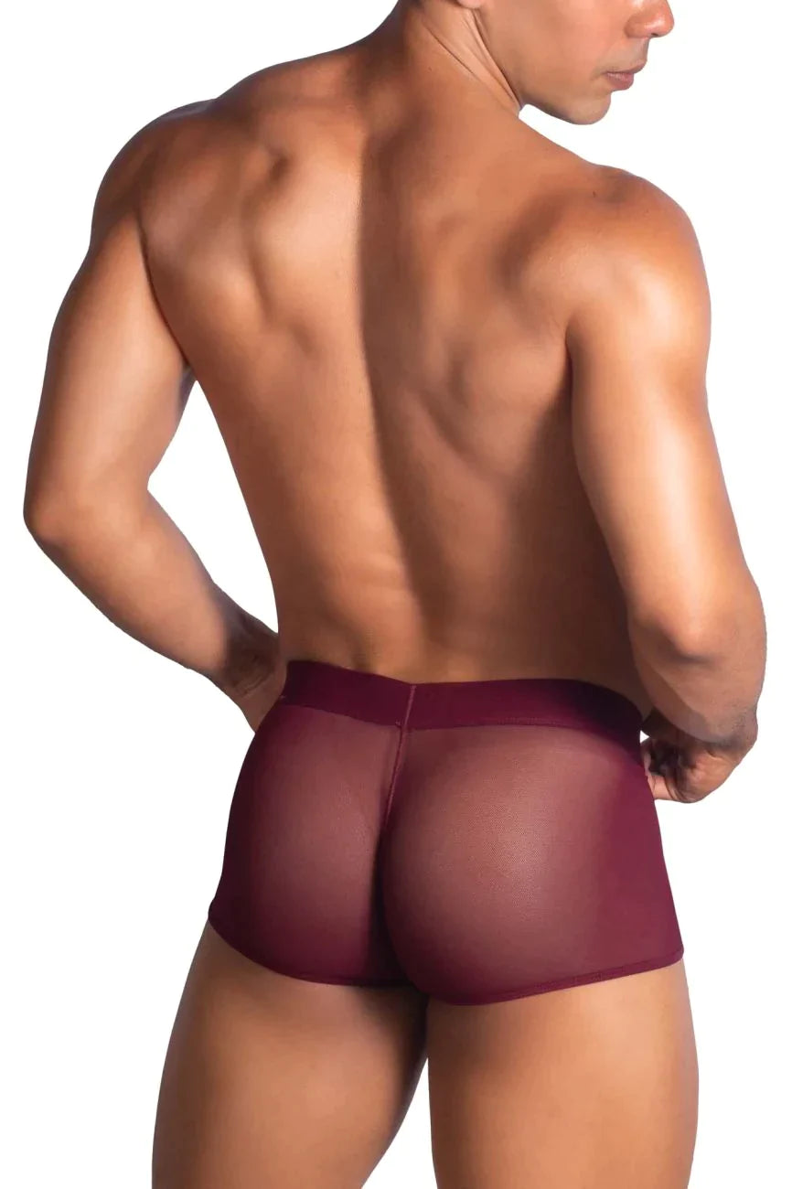 Roger Smuth RS072 Revealing Shaft Boxer Briefs Trunks Burgundy