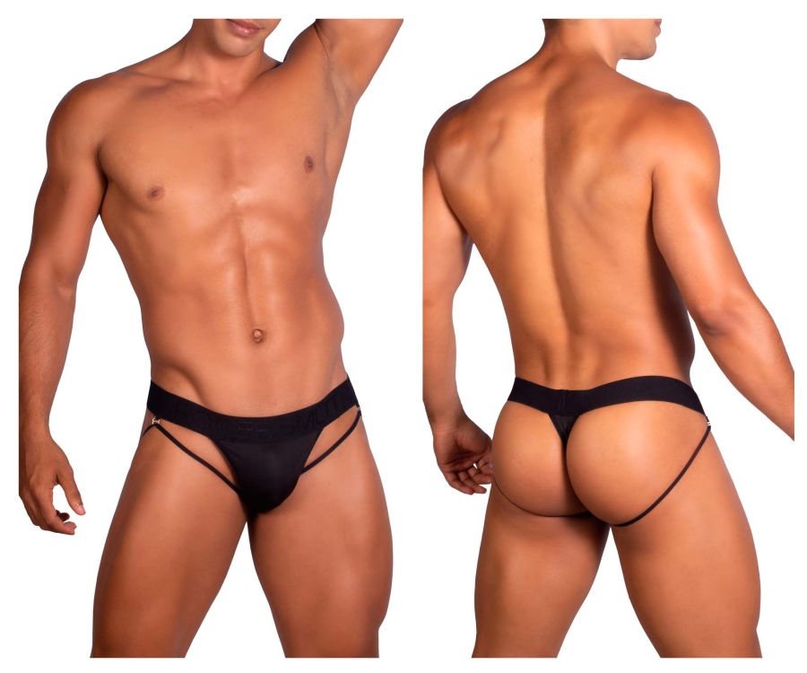 Roger Smuth RS077 Strap Pouch Thong Black