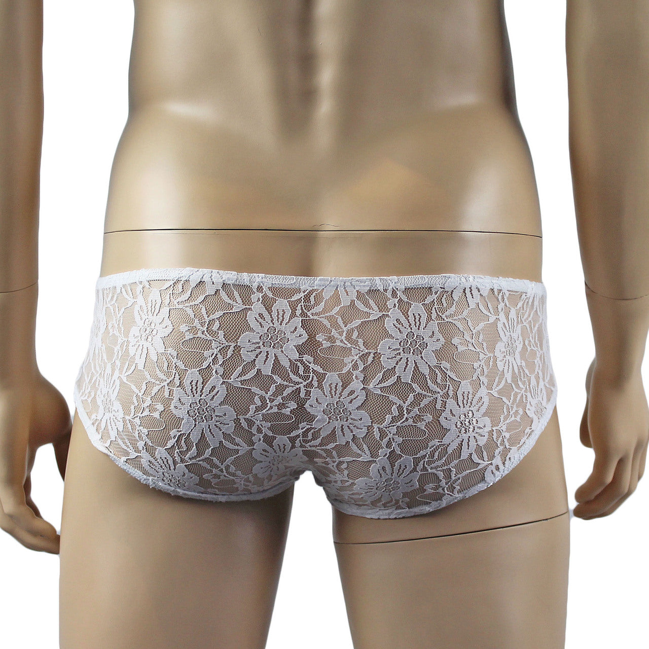 Mens Lingerie Stretch Lace  Male Panty Bikini Brief (white plus other colours)