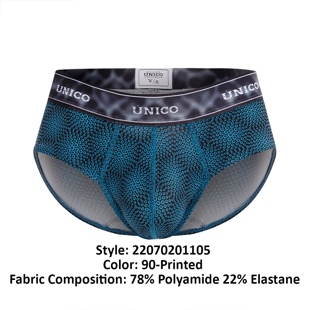 Unico 22070201105 Moleculas Briefs Teal Printed