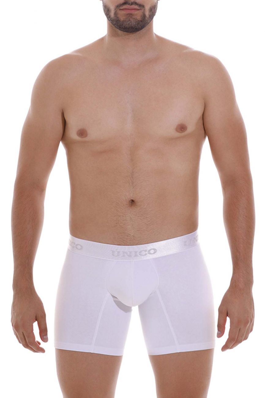 Unico 22120100201 Cristalino A22 Boxer Briefs White Plus Sizes