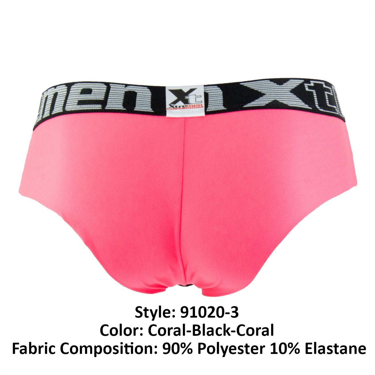 Xtremen 91020-3 3PK Briefs Coral-Black-Coral