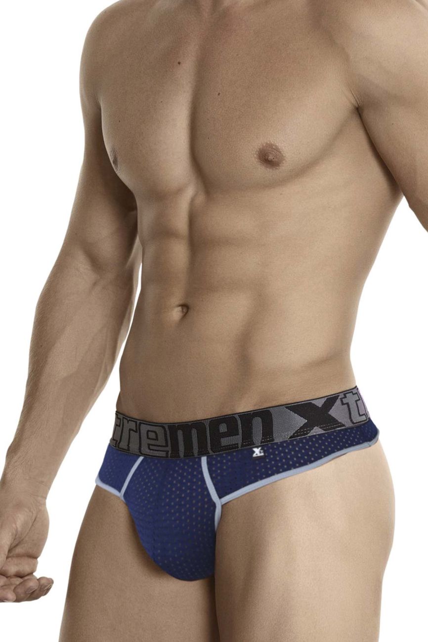 Xtremen 91036-3 3PK Thongs White-Gray-Blue Plus Sizes