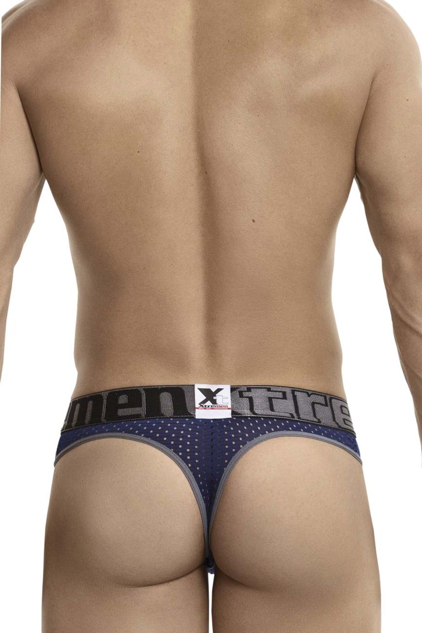 Xtremen 91036-3 3PK Thongs White-Gray-Blue Plus Sizes