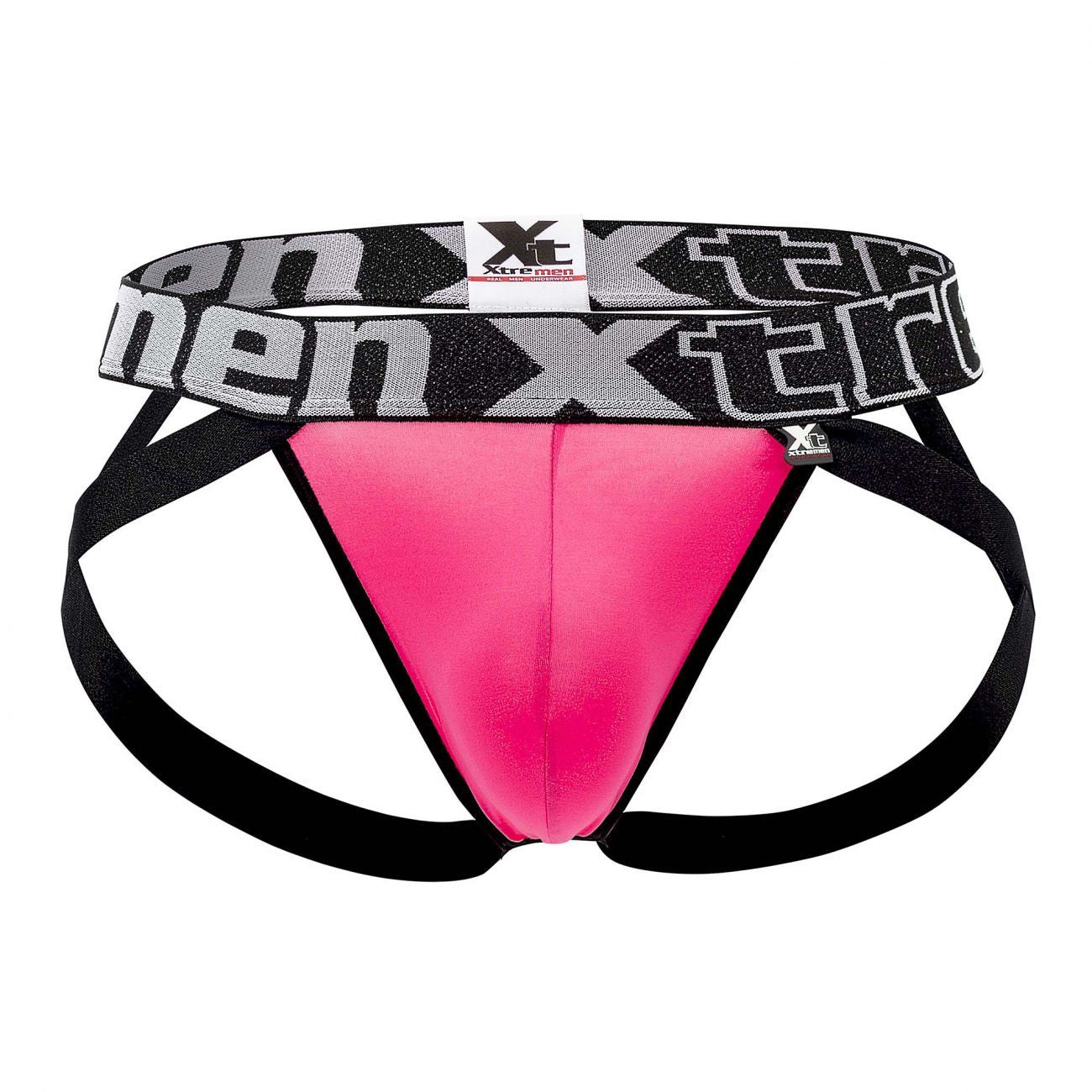 Xtremen 91054-3 Double Strap Jockstrap Fuchsia-Petrol-Fuchsia