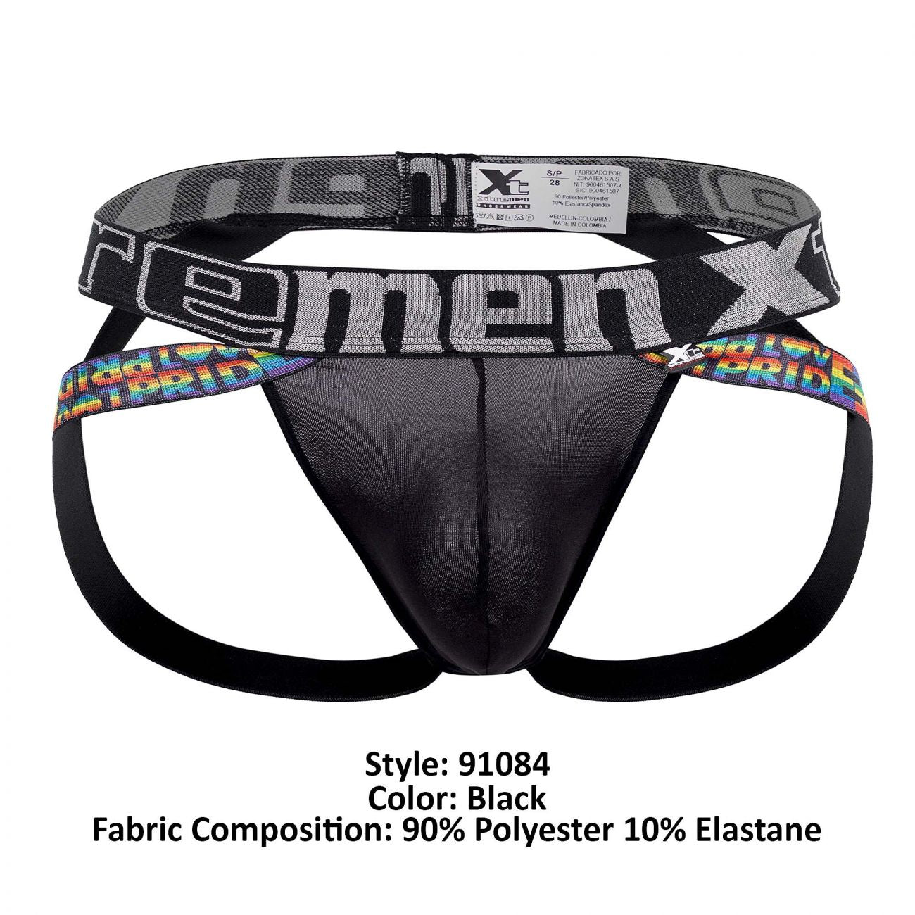 Xtremen 91084 Microfiber Pride Jockstrap Black