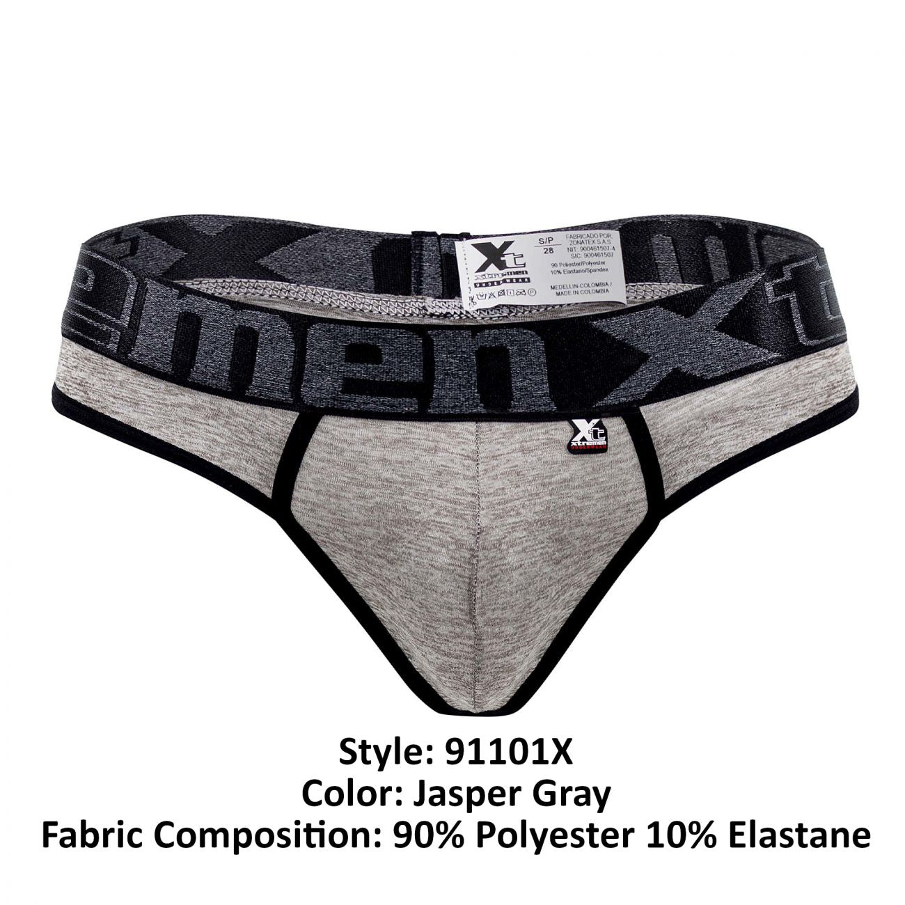 Xtremen 91101X Microfiber Thongs Jasper Gray Plus Sizes
