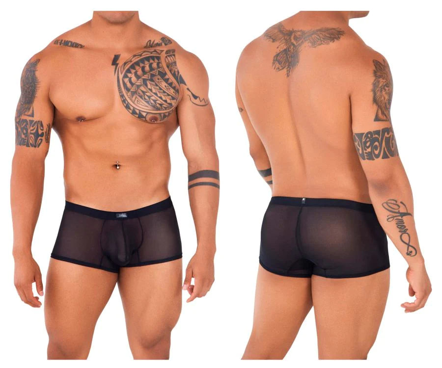 Xtremen 91127 Audacious Stretch Mesh Boxer Brief Trunks Black