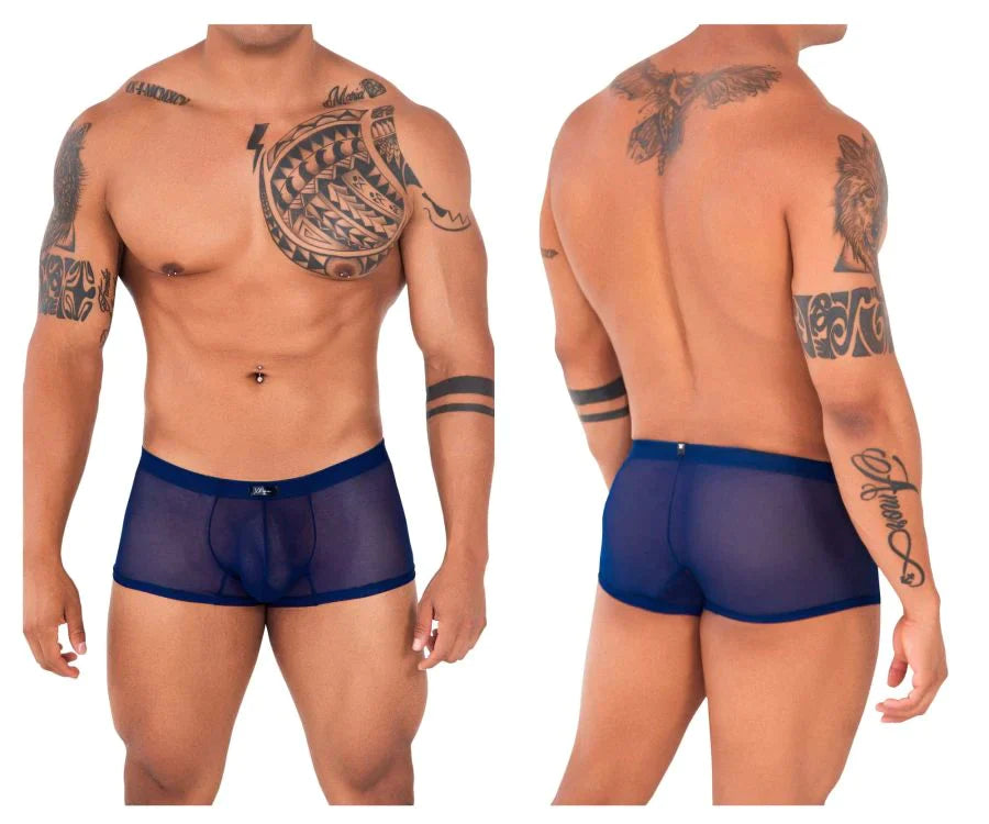 Xtremen 91127 Audacious Stretch Mesh Boxer Brief Trunks Dark Blue