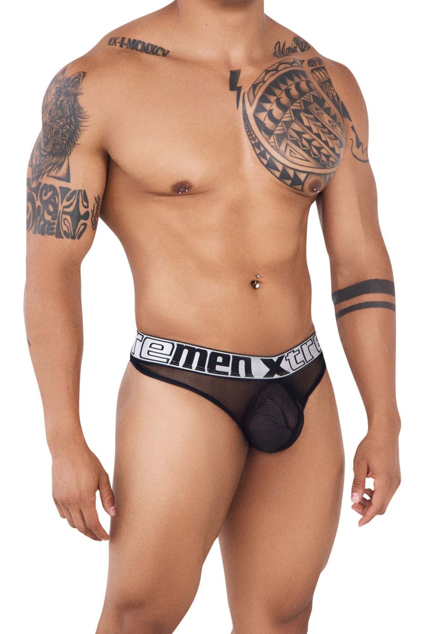 Xtremen 91137 Mesh Thongs Black