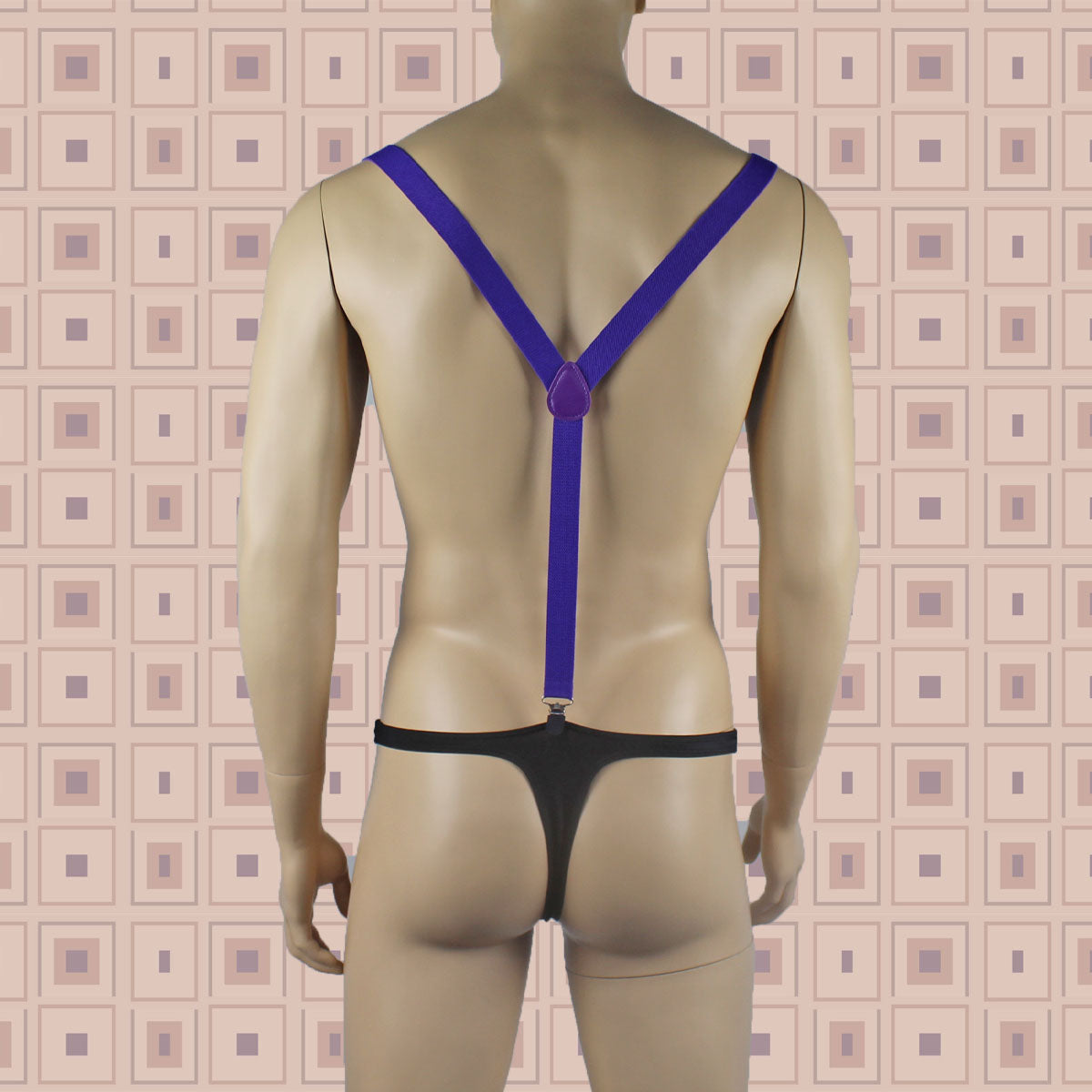 SALE - Stretch Elastic Clip on Suspender Braces Purple