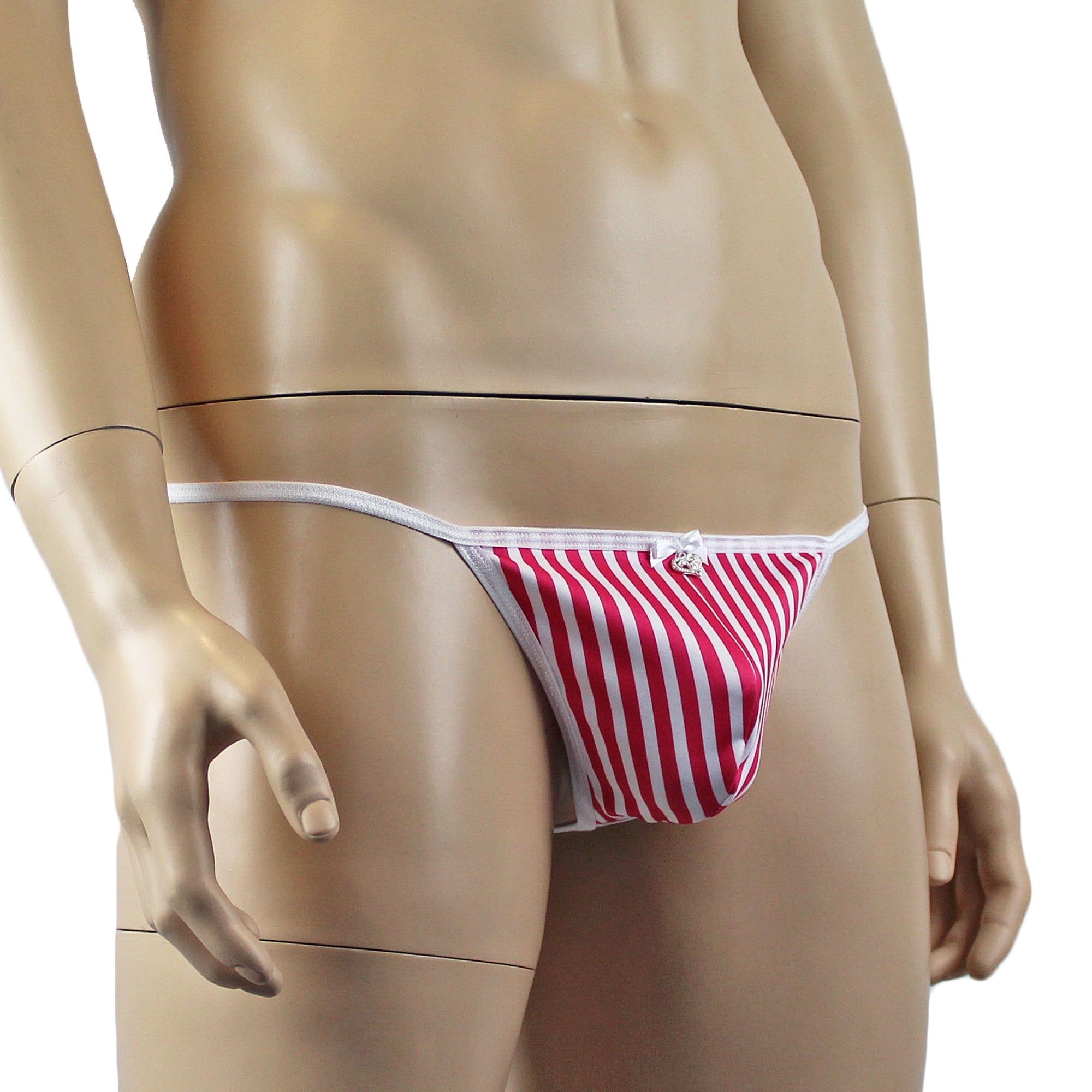 SALE - Candy Stripes Christmas Mens G string Pouch Xmas Underwear