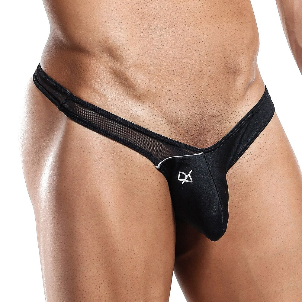 SALE - Mens Daniel Alexander Spandex Thong with Mesh Side Black