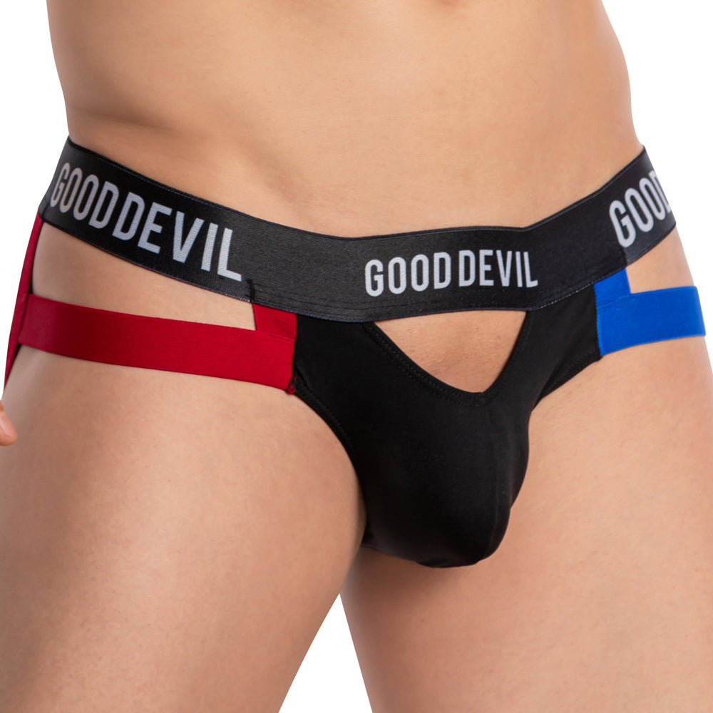 Good Devil GDE067 Mens Open Pouch Backless Underwear Jockstrap Black