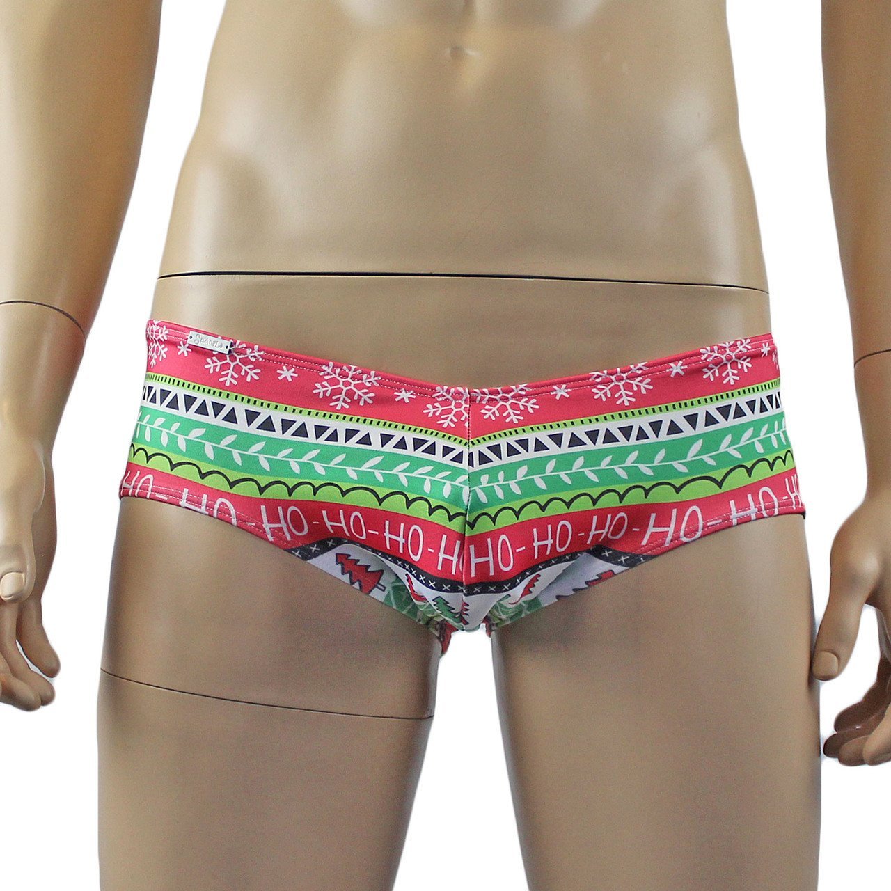 Mens Christmas Gift Wrap Boxer Brief Shorts Thong Xmas Underwear