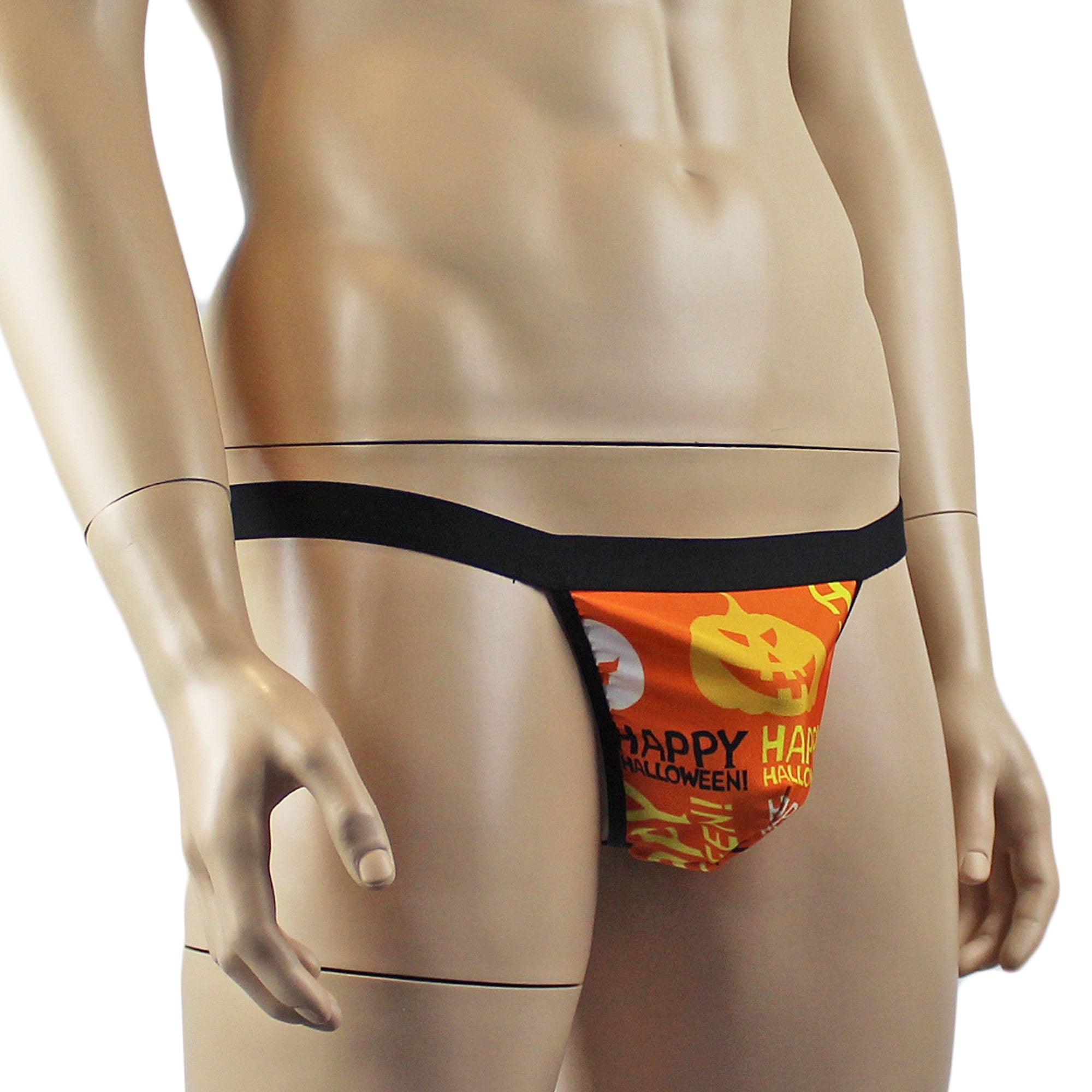 Mens Happy Halloween Pouch G string Thong with Elastic Band