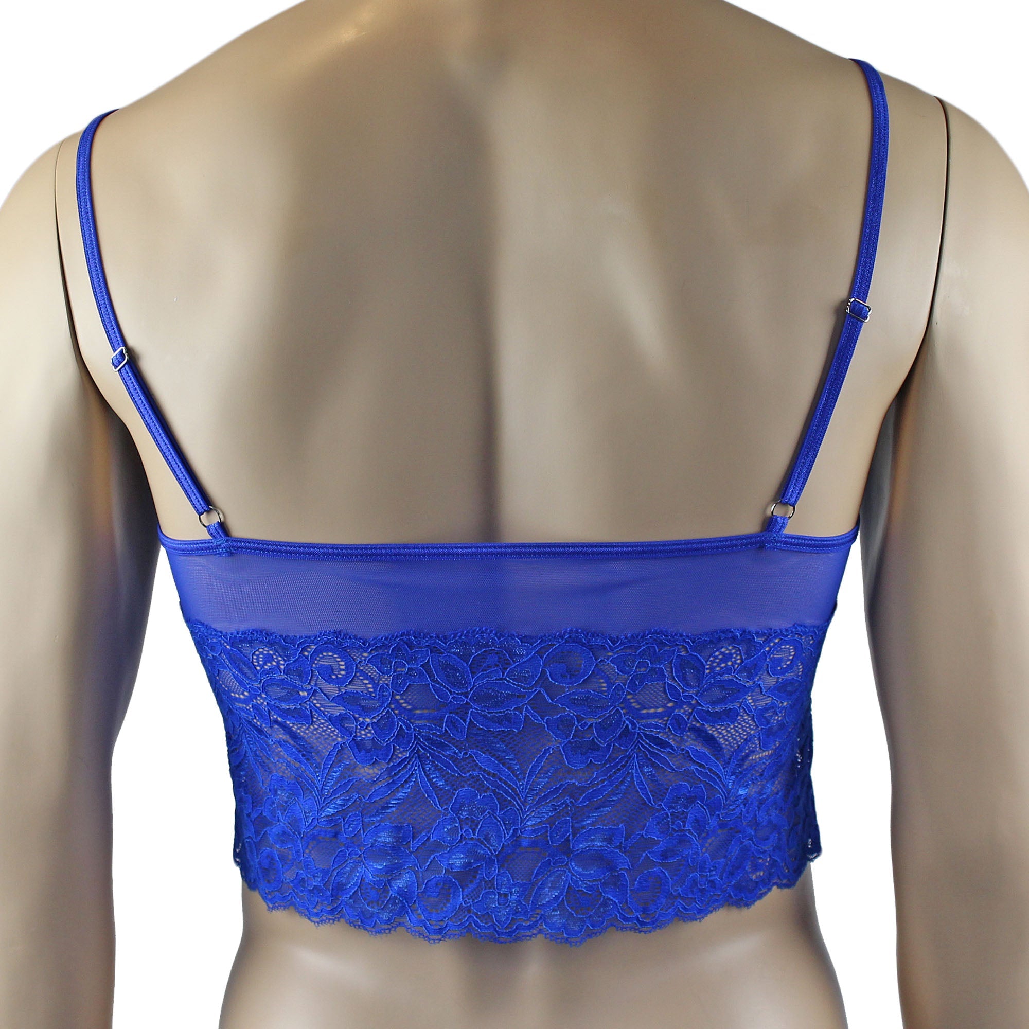 Mens Kristy Sexy Lace Camisole Top and Panty Brief Blue