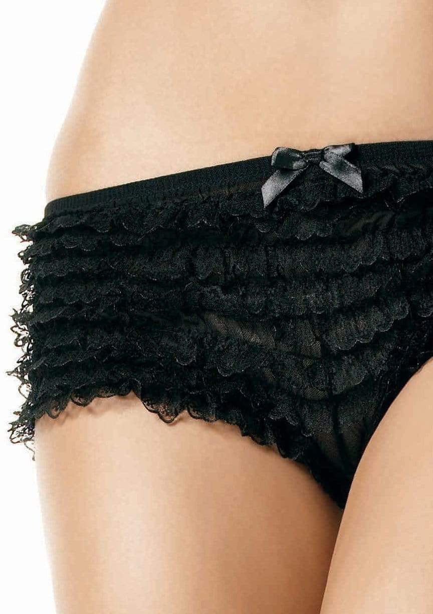 SALE - Lace Ruffle Tanga Shorts for Mens and Women Black