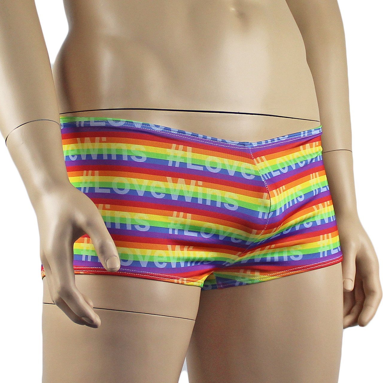 Gay Pride Love Wins Mens Rainbow Low Rise Shorts