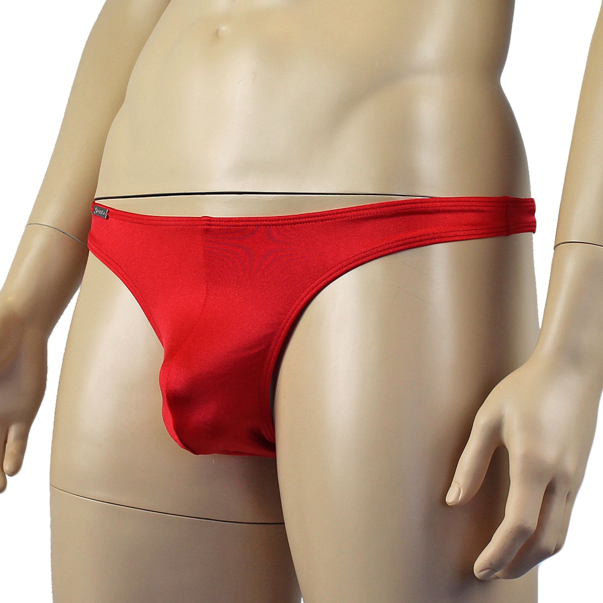 Mens Mick Stretch Spandex Low Rise Thong Red