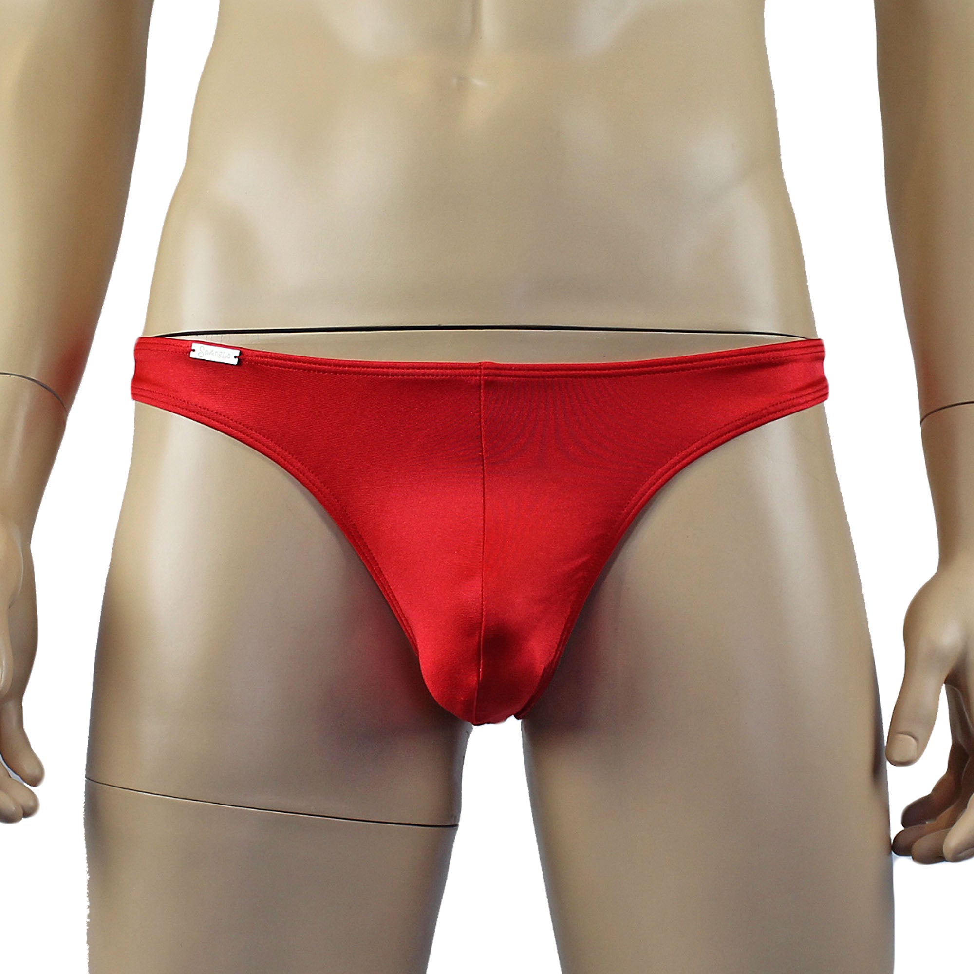 Mens Mick Stretch Spandex Low Rise Thong Red