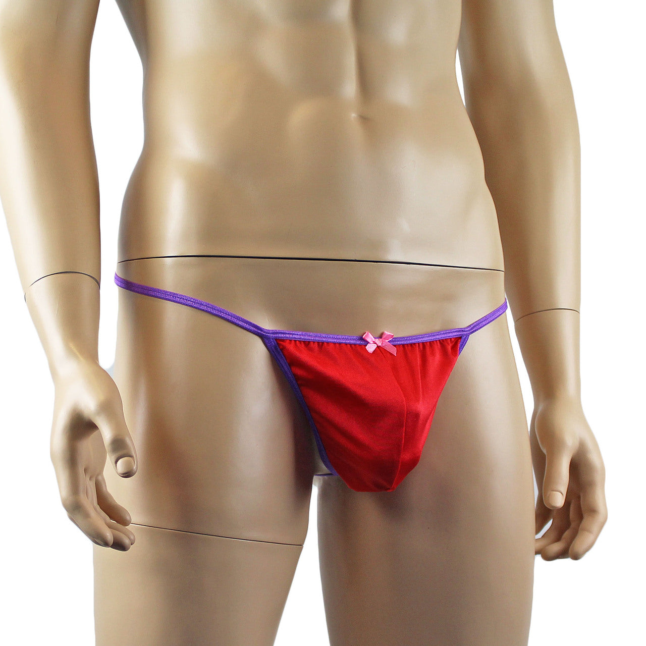 Mens Lingerie Colourful Stud G string with Bow Front (assorted colours)