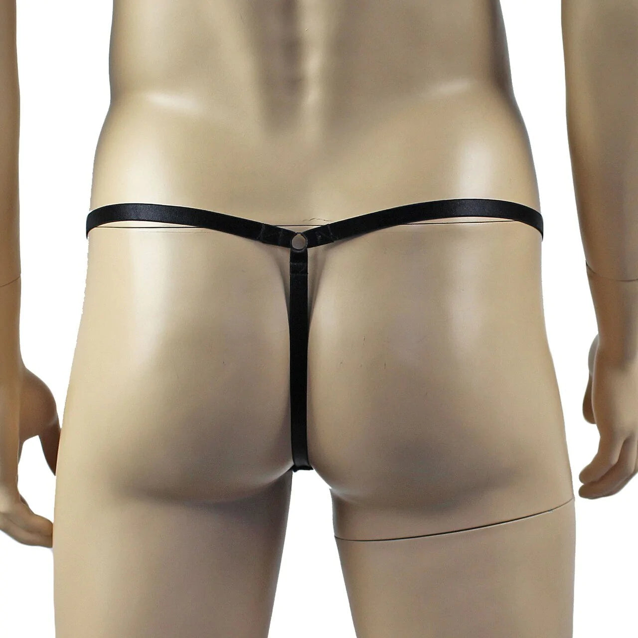 SALE - Male Oil Wetlook Pouch G string Black