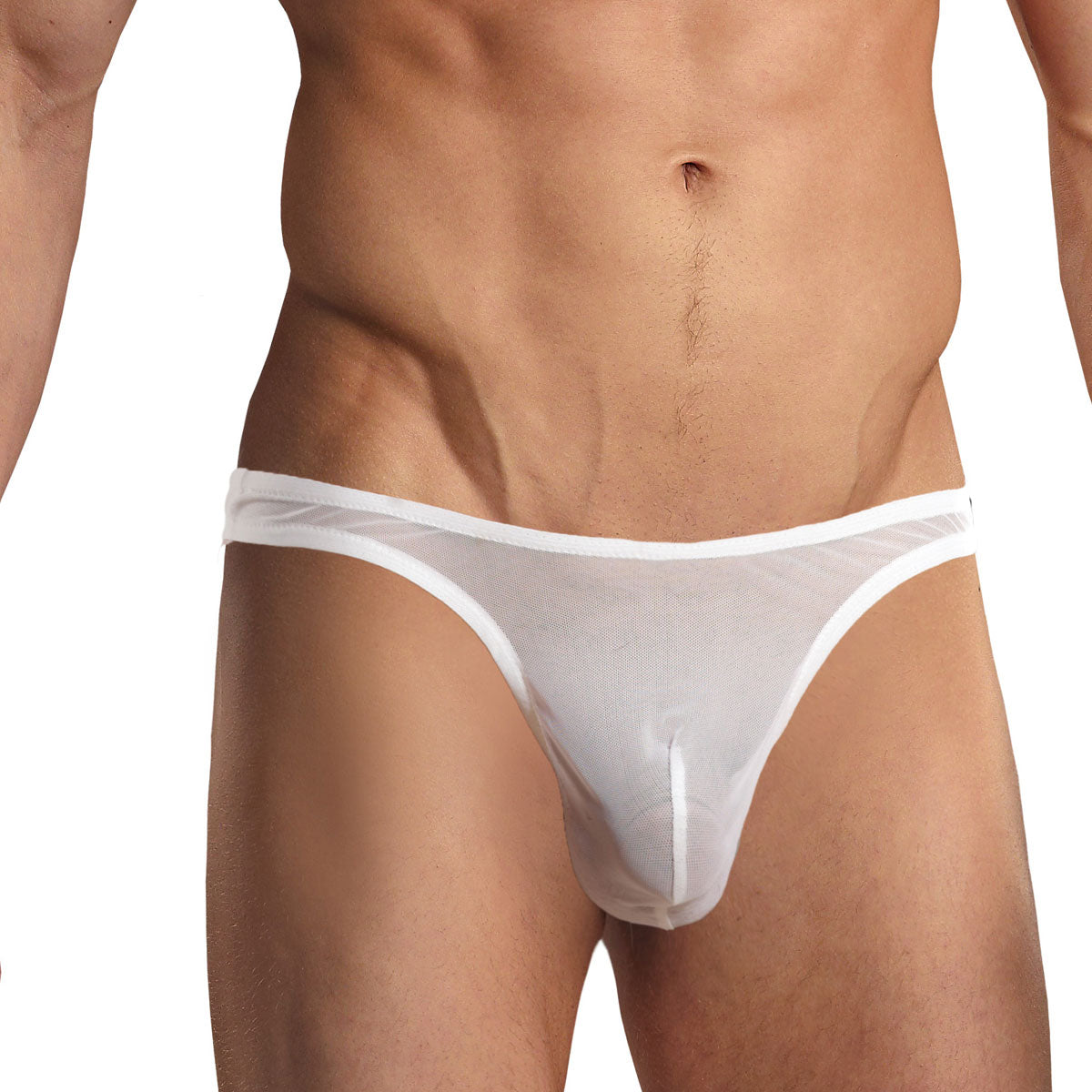 SALE - Male Power Stretch Mesh Sexy Thong White