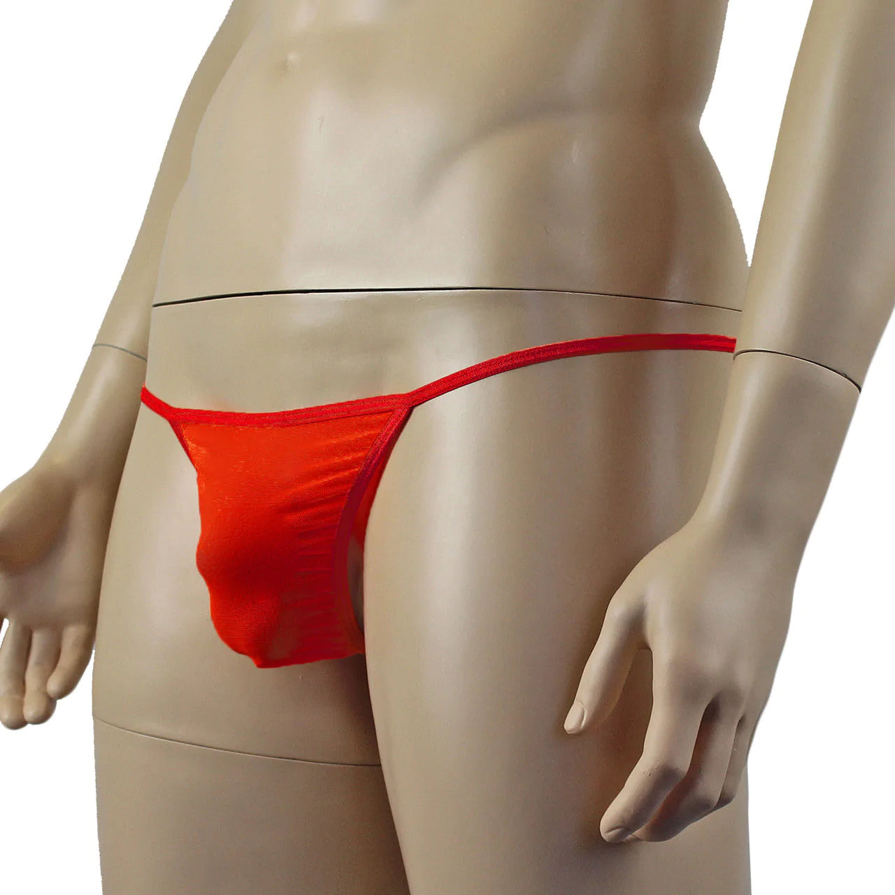 SALE - Mens Vicky See Through Sheer Mesh Pouch G string Red